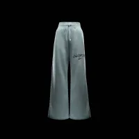 Nike Sportswear Phoenix Fleece жіноча З високою талією Wide-Leg Logo Pants колір зелений