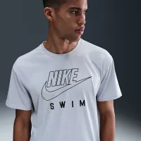 Nike Swim Swoosh Hydroguard мужские Short-Sleeve Top цвет серый