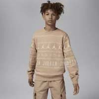Nike Jordan MJ Holiday Fleece Crew Big Kids Top цвет коричневый