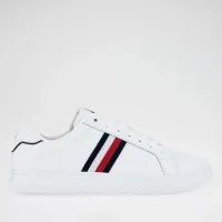 Кроссовки Tommy Hilfiger Corporate Leather Cup Stripes FM0FM04732-YBS - Белые