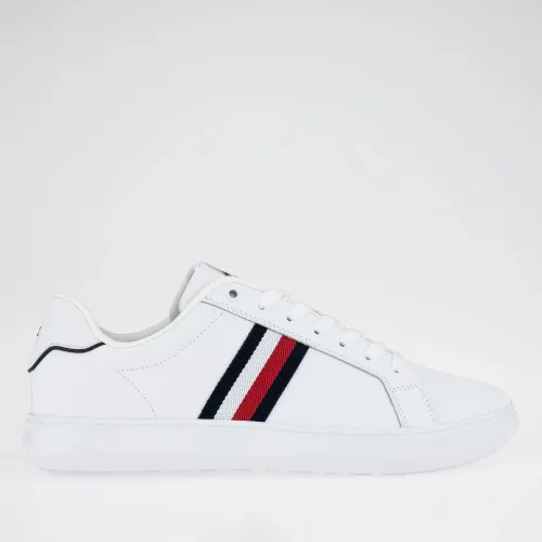 Кроссовки Tommy Hilfiger Corporate Leather Cup Stripes FM0FM04732-YBS - Белые