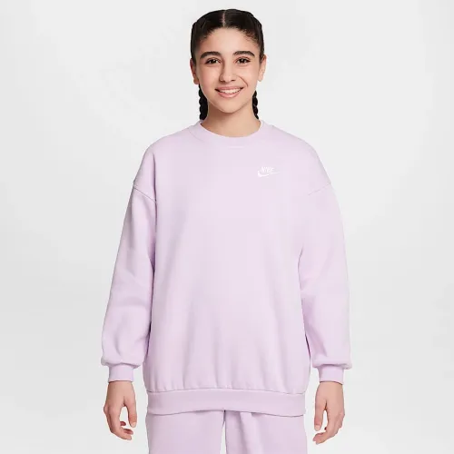 Nike Sportswear Club Fleece Big детские оверсайз свитшот цвет фиолетовый