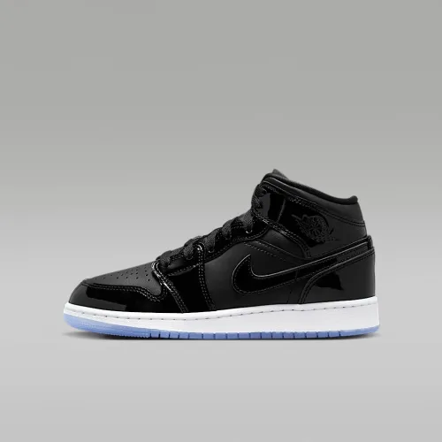Nike Air Jordan 1 Mid SE Big детские Кроссовки цвет черный