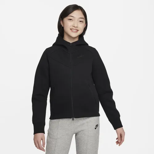 Nike Sportswear Tech Fleece Big дитячі (Girls') Full-Zip Толстовка з капюшоном колір чорний