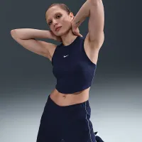 Nike Sportswear Chill Knit женская Tight Cropped Mini-Rib Tank Top синий