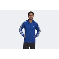 Кофта/футболка adidas Essentials French Terry 3-Stripes Full-Zip Толстовка з капюшоном HE4427 - Синя