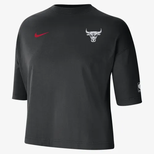 Chicago Bulls 2023/24 City Edition женская Nike NBA Courtside Boxy футболка цвет черный