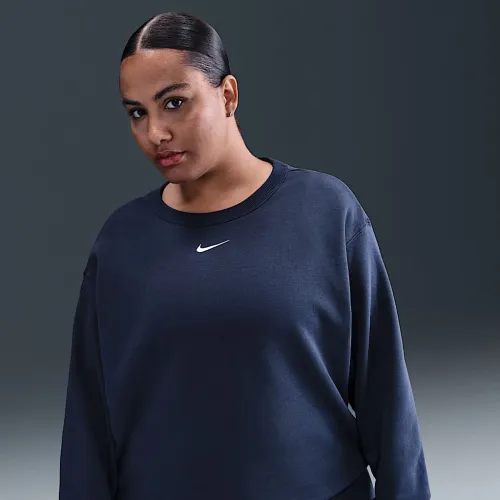 Nike Sportswear Phoenix Fleece женская оверсайз Crew-Neck свитшот (большие размеры) синий