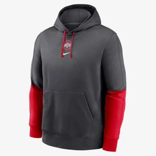 Ohio State Buckeyes Sideline Team Issue Club мужские Nike College Pullover Толстовка с капюшоном цвет серый