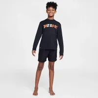 Nike Swim Hydroguard Big детские (для мальчиков) Dri-FIT Long-Sleeve Top цвет черный