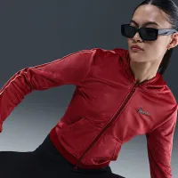 Nike Sportswear женская Full-Zip Long-Sleeve Hooded Top цвет красный