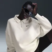 Nike Sportswear Phoenix Fleece женская оверсайз 1/4-Zip Polo цвет белый