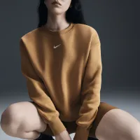 Nike Sportswear Phoenix Fleece женская оверсайз Crew-Neck свитшот цвет коричневый