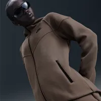 Nike Sportswear Tech Fleece Windrunner жіноча Full-Zip Толстовка з капюшоном колір коричневий