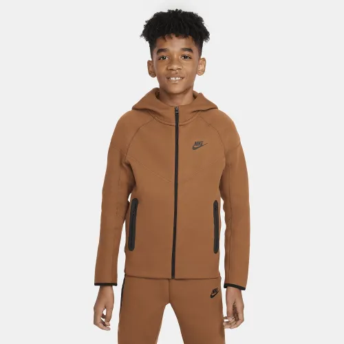 Nike Sportswear Tech Fleece Big дитячі (для хлопчиків) Full-Zip Толстовка з капюшоном колір коричневий