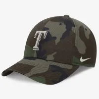Texas Rangers Camo Club мужские Nike MLB Adjustable Hat цвет зеленый