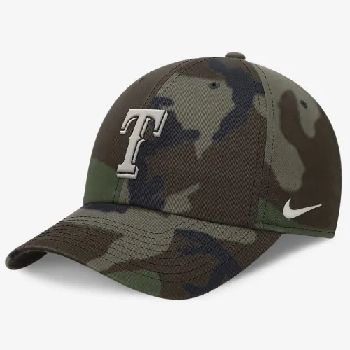 Texas Rangers Camo Club мужские Nike MLB Adjustable Hat цвет зеленый