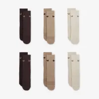 Nike Dri-FIT Performance Basics Little детские Crew носки (6 пары) цвет коричневый