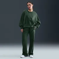 NikeCourt Heritage Phoenix Fleece женская Over-оверсайз Crew-Neck свитшот цвет зеленый