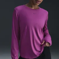 Nike One Classic жіноча Dri-FIT Long-Sleeve Top колір фіолетовий