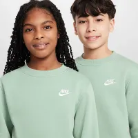 Nike Sportswear Club Fleece Big детские свитшот цвет зеленый