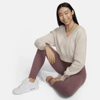 Nike Sportswear Phoenix Fleece жіноча Cropped V-Neck Top колір коричневий