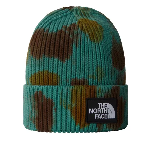Шапка The North Face Tie-Dye Logo Box Beanie 0A7WJI3071 - zielono-коричневая