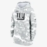 New York Giants Salute to Service Primary Edge Club женская Nike NFL Pullover Толстовка с капюшоном цвет белый