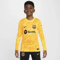 FC Barcelona 2024 Stadium Goalkeeper Big детские Nike Dri-FIT Soccer Replica Jersey Yellow