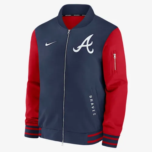 Atlanta Braves Authentic Collection Dugout мужские Nike MLB Full-Zip Bomber Куртка синий