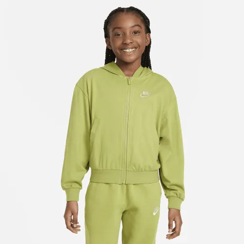 Nike Sportswear Big дитячі (Girls') Full-Zip Толстовка з капюшоном колір зелений