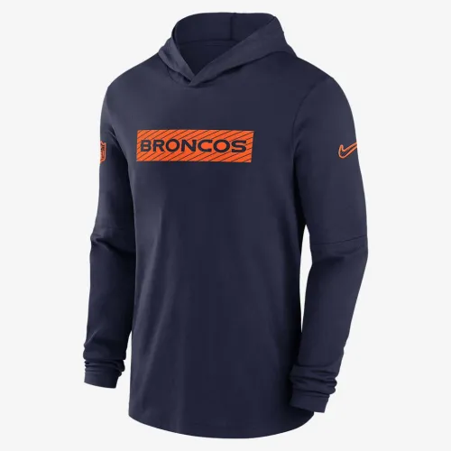Denver Broncos Sideline чоловічі Nike Dri-FIT NFL Long-Sleeve Hooded Top блакитний