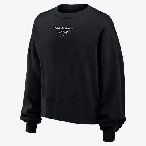 Nike Phoenix Fleece женская Softball Crew-Neck свитшот цвет черный