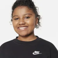 Nike Sportswear Club Fleece Big дитячі (Girls') оверсайз світшот (Extended Size) колір чорний