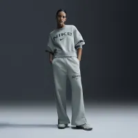 Nike Sportswear Phoenix Fleece жіноча З високою талією Wide-Leg Logo Pants колір зелений