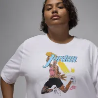 Nike Jordan жіноча Graphic Girlfriend футболка (великі розміри) колір білий