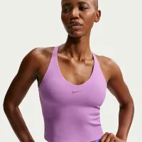 Nike Universa женская Medium-Support Padded Sports Bra Tank цвет фиолетовый