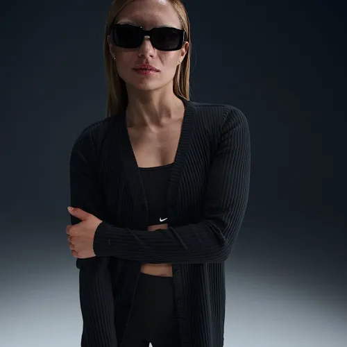 Nike Sportswear Chill Knit жіноча Slim Ribbed Cardigan колір чорний