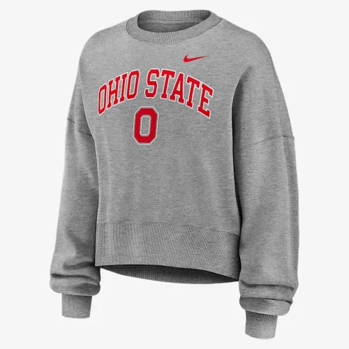 Ohio State Phoenix Arch женская Nike College Pullover Crew цвет серый