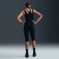 Nike Zenvy женская Gentle-Support С высокой Талией Capri лосины цвет черный