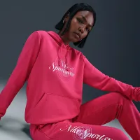 Nike Sportswear Club Fleece женская Graphic Pullover Толстовка с капюшоном Pink