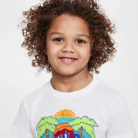 Nike Little детские Boxy Palm Tree футболка цвет белый