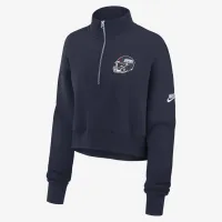 New York Giants Rewind Phoenix женская Nike NFL Cropped 1/4-Zip Crew синий