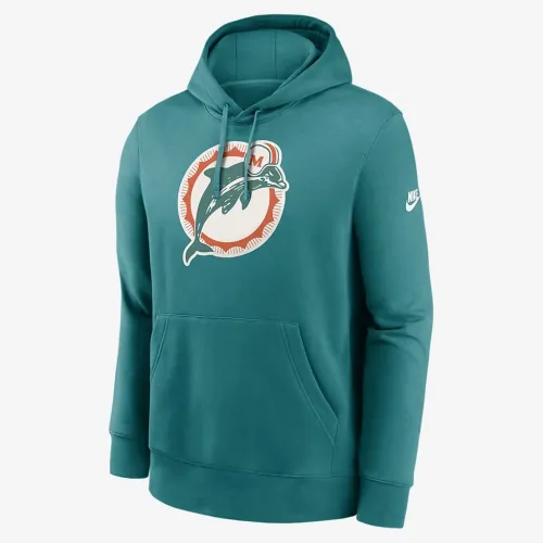 Miami Dolphins Rewind Club Logo Men’s Nike NFL Pullover Толстовка з капюшоном колір зелений
