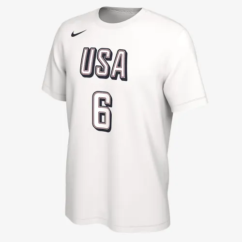 LeBron James USA мужские Nike баскетбольные футболка цвет белый