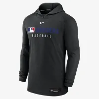 Los Angeles Dodgers Authentic Collection мужские Nike Dri-FIT MLB Pullover Толстовка с капюшоном цвет черный