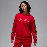 Nike Jordan Brooklyn Fleece женская Pullover Толстовка с капюшоном цвет красный