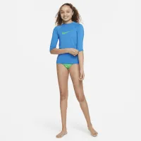 Nike Swim Big детские (Girls') Short-Sleeve Hydroguard синий