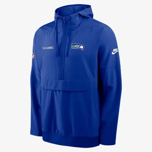 Seattle Seahawks Alt Option Route Anorak чоловічі Nike NFL 1/2-Zip Hooded Куртка блакитний