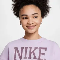 Nike Sportswear Club Girls' French Terry Crew-Neck світшот колір фіолетовий